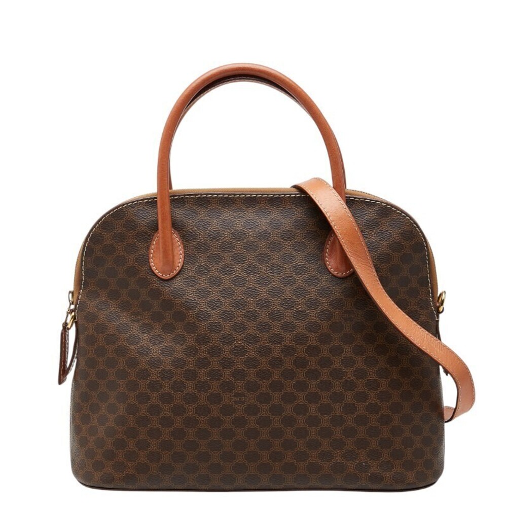 Celine Macadam 2way Shoulder Bag Brown Leather